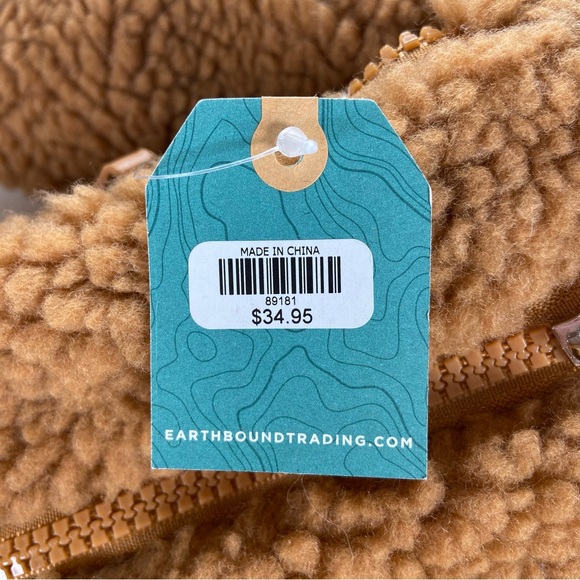 NEW Earthbound Bag Unisex Oversized Brown Teddy Bear Sherpa Crossbody Fanny Pack - Picture 8 of 8